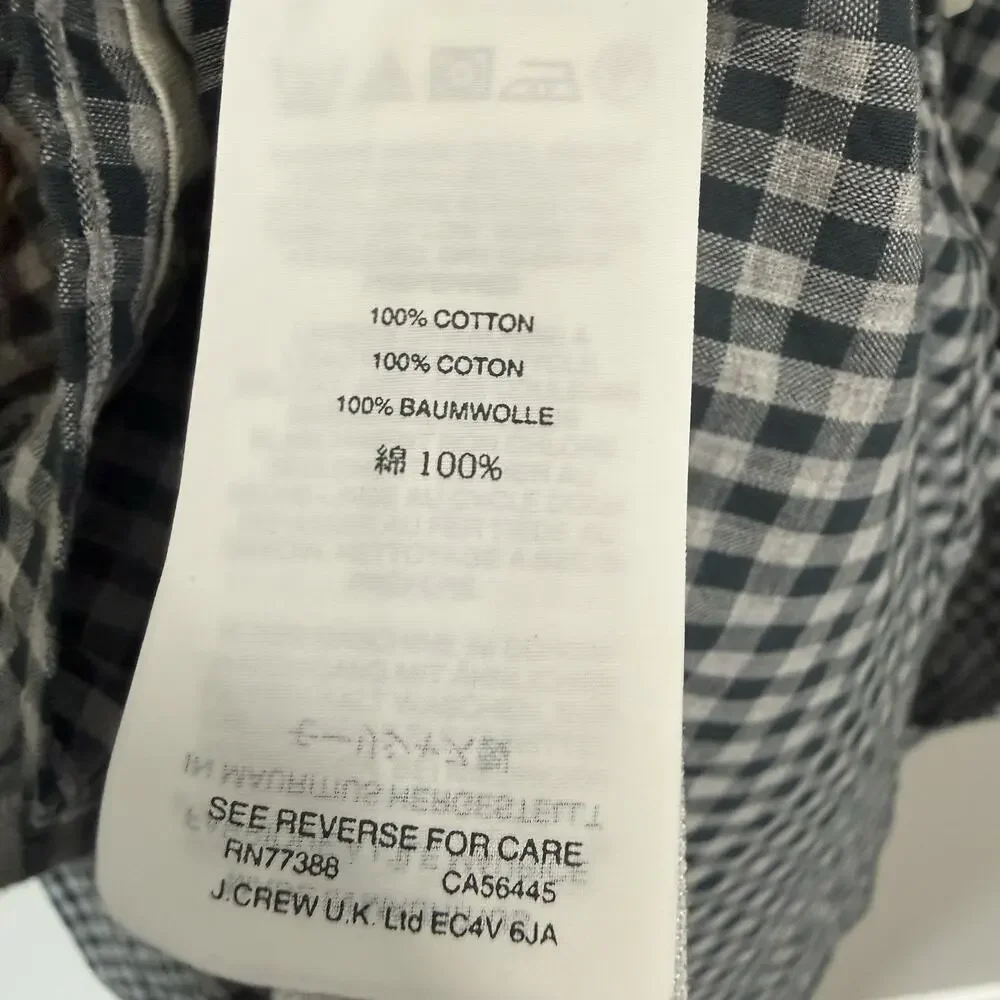 J.Crew Secret Wash Shirt in Gingham Size M 100% Cotton Classic NEW